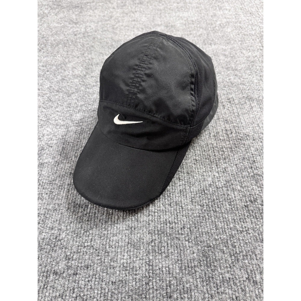 Vintage Nike Fit Dry Running Hat Featherlight Cap Black Y2K 90s